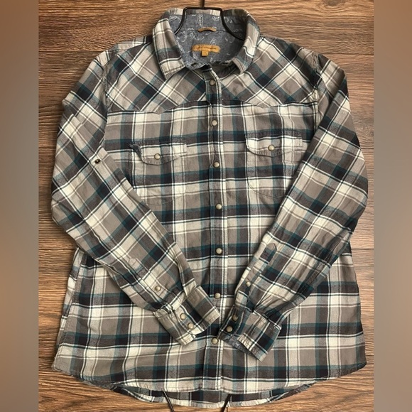 JACHS Girlfriend Bea Womens Plaid Flannel Shirt Button Up Cotton Size Large - Picture 2 of 6